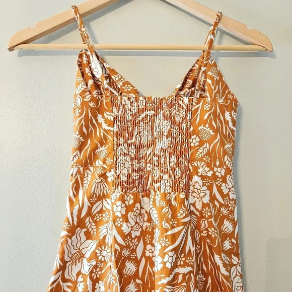 Pixie Market Custom Adobe Boho Floral Sundress Print Knot Midi Dress Size XS. - Picture 12 of 15